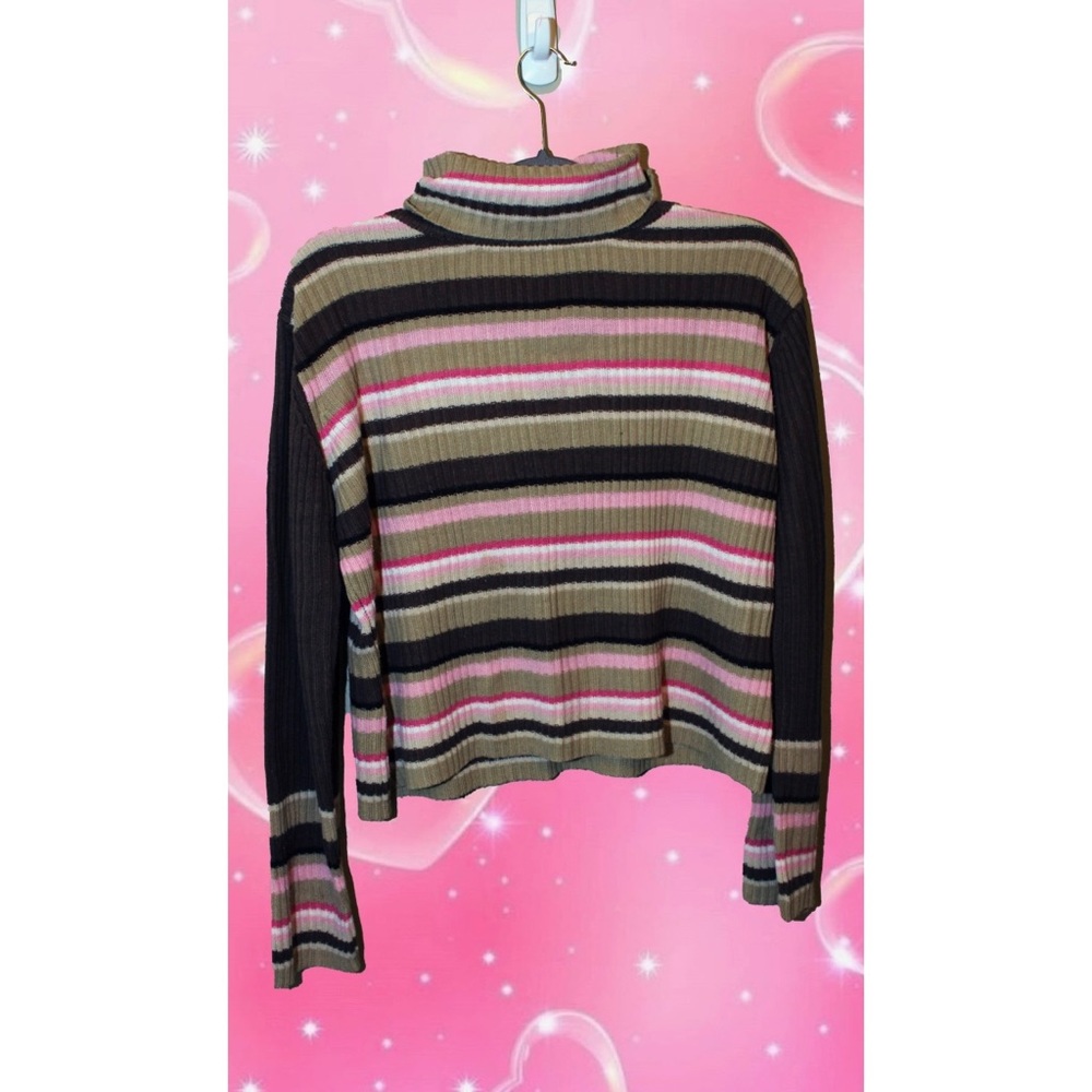 Vintage Striped Turtleneck Sweater